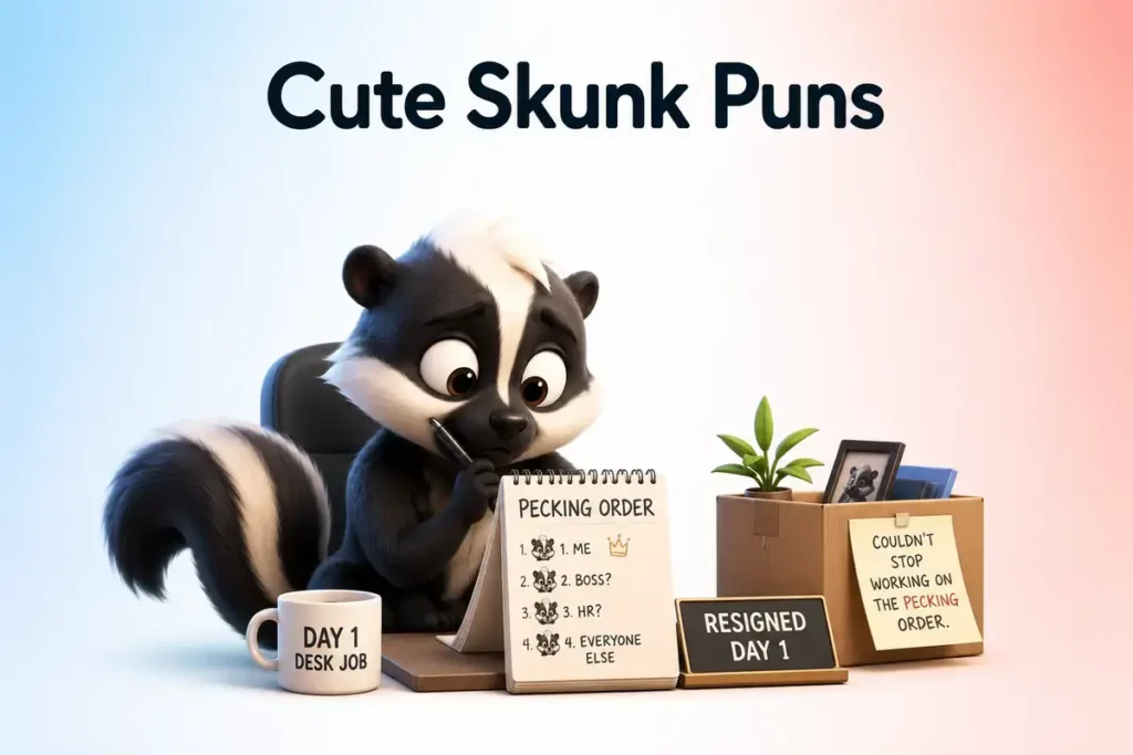cute skunk puns